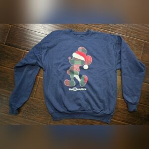 Disneyland Resort Walt Disney World Hanes Christmas Pullover Blue Sweater Large